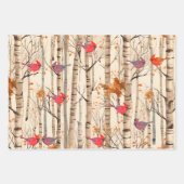 Birkenbäume, Rote Kardinäle und Chipmunks Geschenkpapier Set (Vorderseite 2)