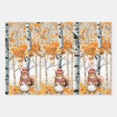 Birkenbäume, Rote Kardinäle und Chipmunks Geschenkpapier Set (Vorderseite)