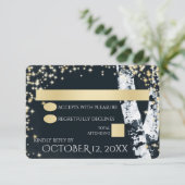 Birkenbäume und Sparkle-Hochzeit RSVP Karte (Stehend Vorderseite)