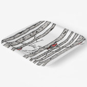 Birkenbäume und Vögel des Roten Kardinals Pappteller (Gewinkelt)