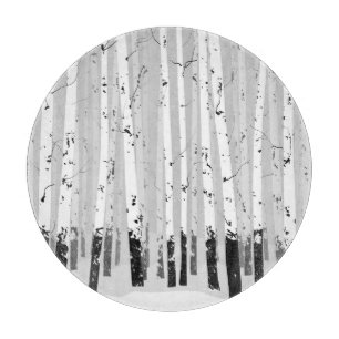 Birkenbäume Vintager horizontaler Hintergrund Schneidebrett