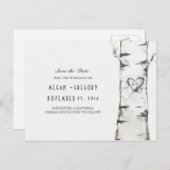 Birkenbaumherz Save the Date Ankündigungspostkarte (Vorne/Hinten)