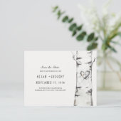 Birkenbaumherz Save the Date Ankündigungspostkarte (Stehend Vorderseite)