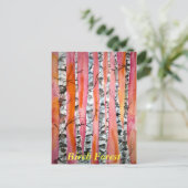 Birkenbaumlandschaft abstrakte Kunst Wälder Postka Postkarte (Stehend Vorderseite)