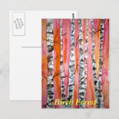 Birkenbaumlandschaft abstrakte Kunst Wälder Postka Postkarte (Vorne/Hinten)