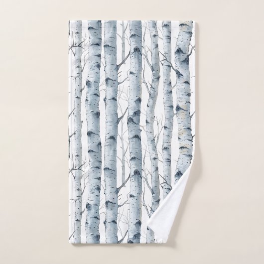 Birkenbaummuster grau badhandtuch set (Handtuch)