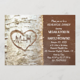 Birkenbellche rustikale Probe Abendessen Einladung