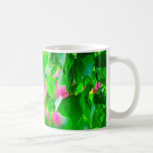 Birkenblätter Tulpenblumen anpassbar Kaffeetasse