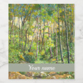 Birkenhain Aquarell auf Seide Weinetikett (Einzelnes Label)