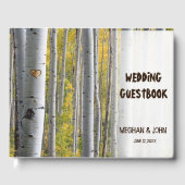 Birkenherz-Initialen rustikale Hochzeit Gästebuch (Vorderseite)