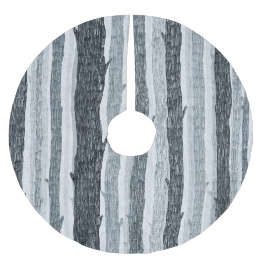 Birkenholzbäume, nahtloses Hintergrundmuster. Polyester Weihnachtsbaumdecke (Vorderseite)