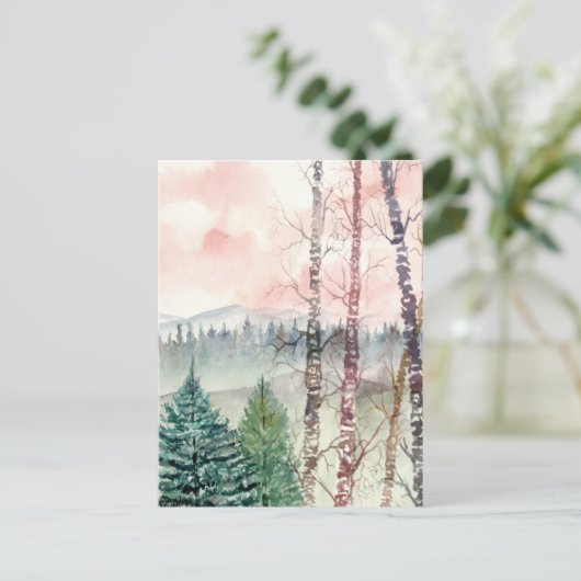 Birkenlandschaft Postkarte (Stehend Vorderseite)