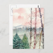 Birkenlandschaft Postkarte (Vorne/Hinten)