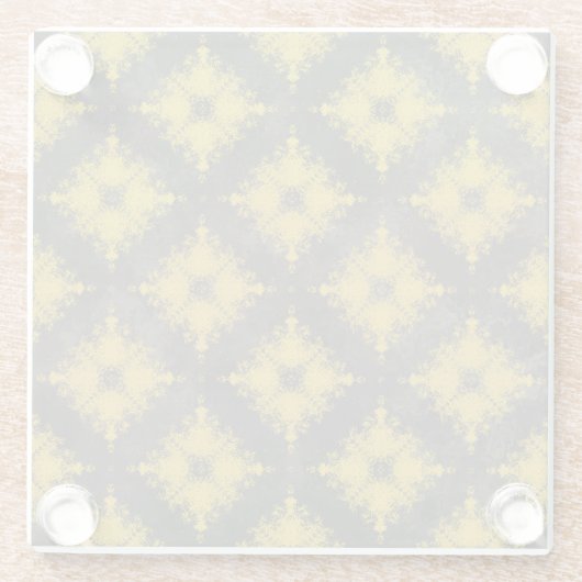 Birkenmuster aus Gelb und schwarzem Diamant Glasuntersetzer (Rückseite)