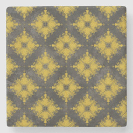 Birkenmuster aus Gelb und schwarzem Diamant Steinuntersetzer