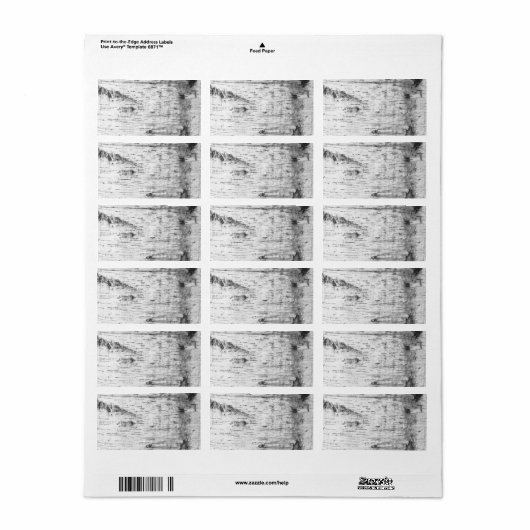 Birkenrinde Adressaufkleber (Vorne)