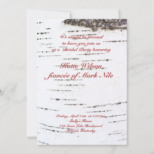 Birkenrinde-Brautparty Einladung