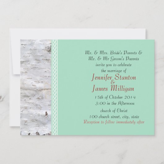 Birkenrinde Einladung (Vorderseite)