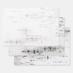 Birkenrinde Geschenkpapier Set