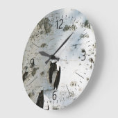 Birkenrinde Große Wanduhr (Winkel)