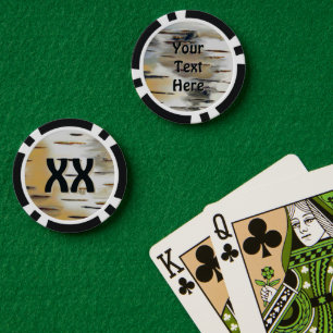 Birkenrinde Pokerchips