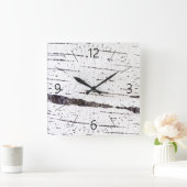 Birkenrinde Quadratische Wanduhr (Zuhause)