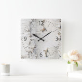 Birkenrinde Quadratische Wanduhr (Zuhause)