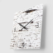 Birkenrinde Quadratische Wanduhr (Winkel)