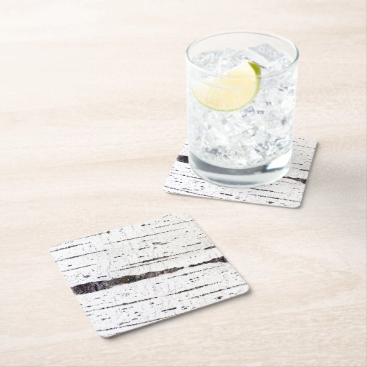 Birkenrinde Rechteckiger Pappuntersetzer (Vor Ort)