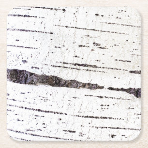 Birkenrinde Rechteckiger Pappuntersetzer