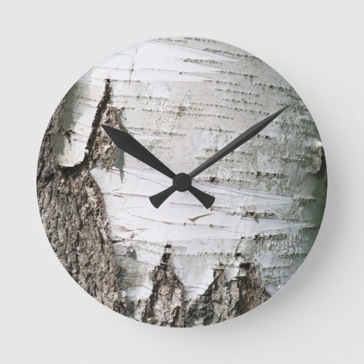 Birkenrinde Runde Wanduhr (Vorderseite)