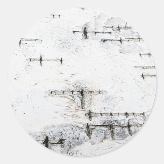 Birkenrinde Runder Aufkleber (Vorderseite)