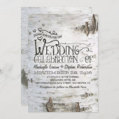 Birkenrinde rustikale Hochzeitseinladung Einladung (Vorne/Hinten)