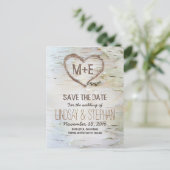 Birkenrinde rustikale Save the Date Postkarten (Stehend Vorderseite)