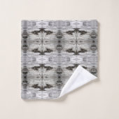 Birkenrinde Schwarzweiss Badhandtuch Set (Waschlappen)