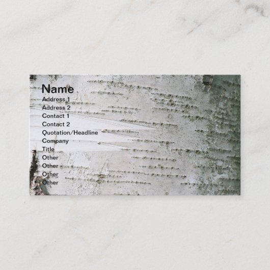 Birkenrinde Visitenkarte (Vorderseite)