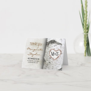 Birkenrinden-Herz - Rustikale Baum-Hochzeits-Danke Dankeskarte