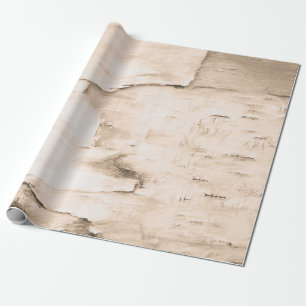 Birkenrindenbaum Vintage Sepia Rustikale Waldlands Geschenkpapier