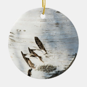 Birkenrindenmuster Keramik Ornament