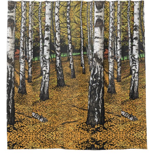 Birkenwald-Duschvorhang Duschvorhang (Vorderseite)