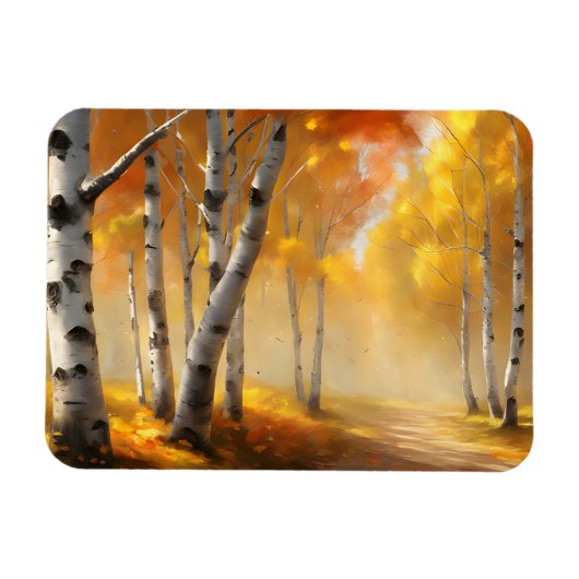 Birkenwald im Herbst Flexible Magnet (Horizontal)