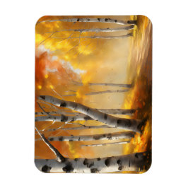 Birkenwald im Herbst Flexible Magnet