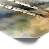 Birkenwald neutrale Farben Malposter Poster (Ecke)