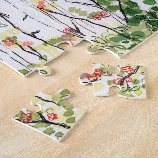 Birkenwald, vier Jahreszeiten - Puzzle (Seite)