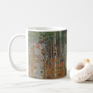 Birkenwald von Gustav Klimt, Vintage Art Nouveau Kaffeetasse