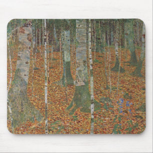 Birkenwald von Gustav Klimt, Vintage Art Nouveau Mousepad