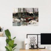 Birkenwald Winterreplikation Malposter Poster (Heimbüro)