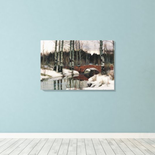 Birkenwald Winterszene Leinwand Malerei (Insitu (Holzboden))