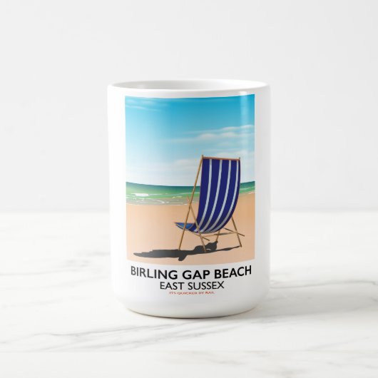 Birling Gap Bea, East Sussex Vintage Reiseplakat Kaffeetasse (Mittel)