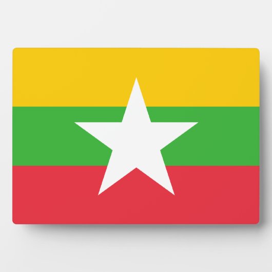 Birma-Flagge; Myanmar Fotoplatte (Vorderseite)